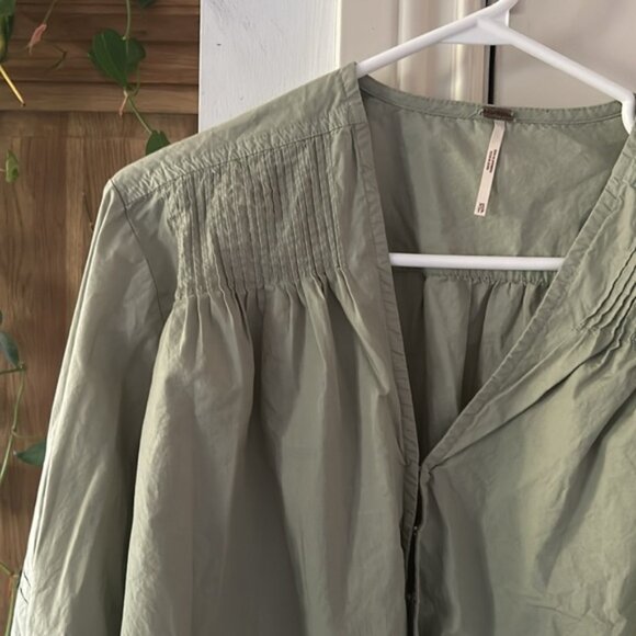 FREE PEOPLE GIGI green crop long sleeve top xs - Picture 5 of 12